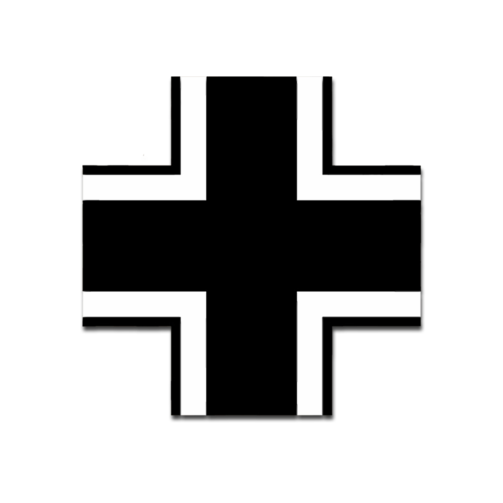 Balkenkreuz WH Kreuz Aufkleber Emblem Fahrzeug Kennung Nationen 20x20cm#A5030