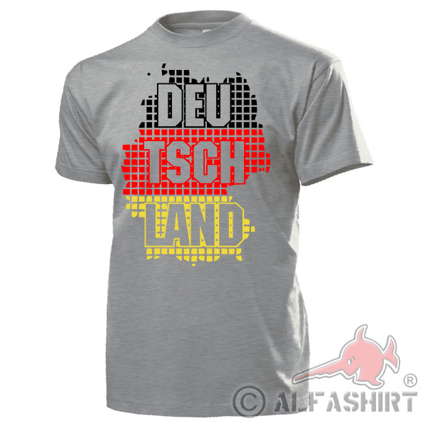 Deutschland Pixel Deutsch Germany Fan Fußball Fahne Flagge T Shirt #17853