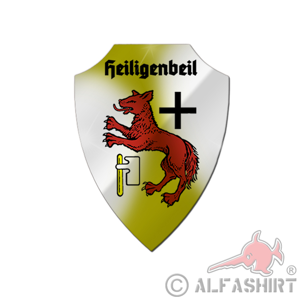 Aluschild Heiligenbeil Prussia East Prussia coat of arms circle Stadtwappen # 25936