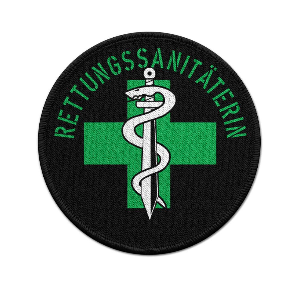 Patch Rettungssanitäterin Schwarz Aufnäher Klett Sanitäter Polizei #33137