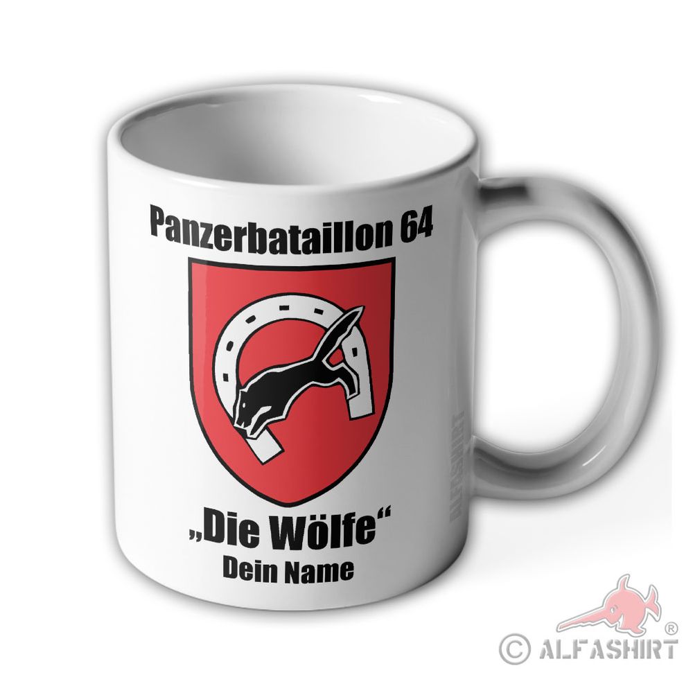 Mug personalized PzBtl 64 tank battalion Panzer Hessen Wolfhagen #41432