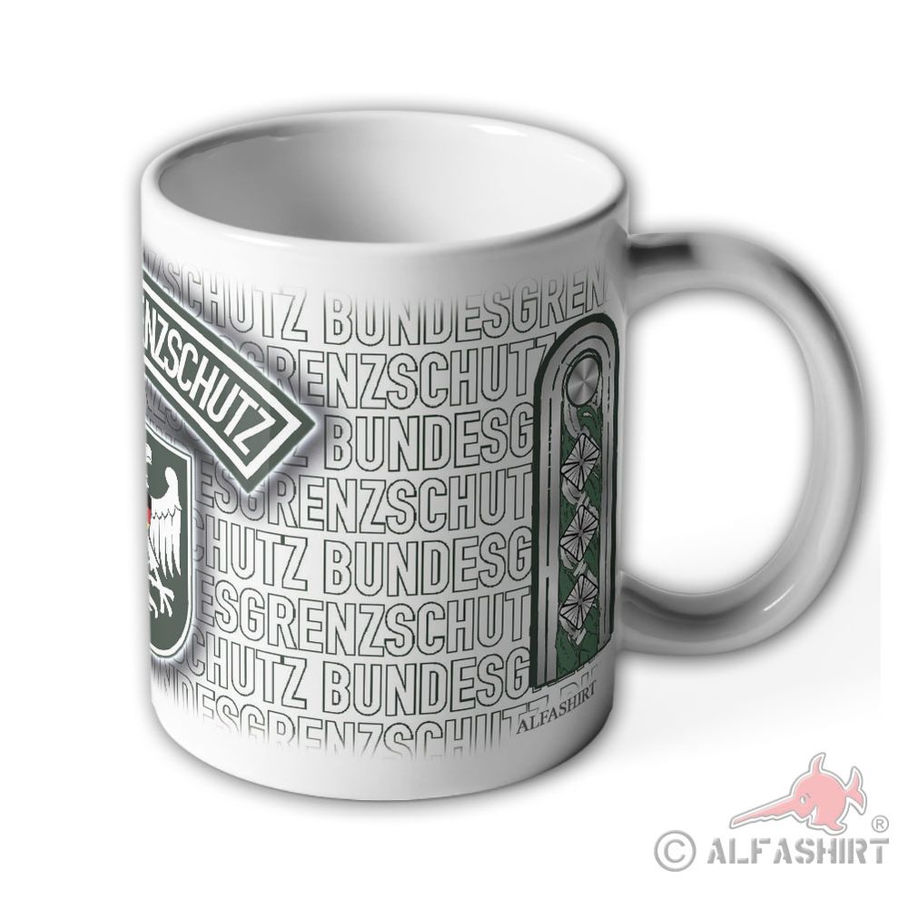 Tasse Oberstabsmeister BGS Bundesgrenzschutz Wappen Abzeichen Andenken #23711