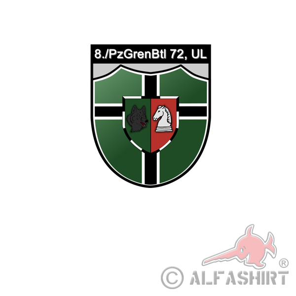 8 Company PzGrenBtl 72 UL Panzergrenadierbataillon Sticker 7x7cm # A4096