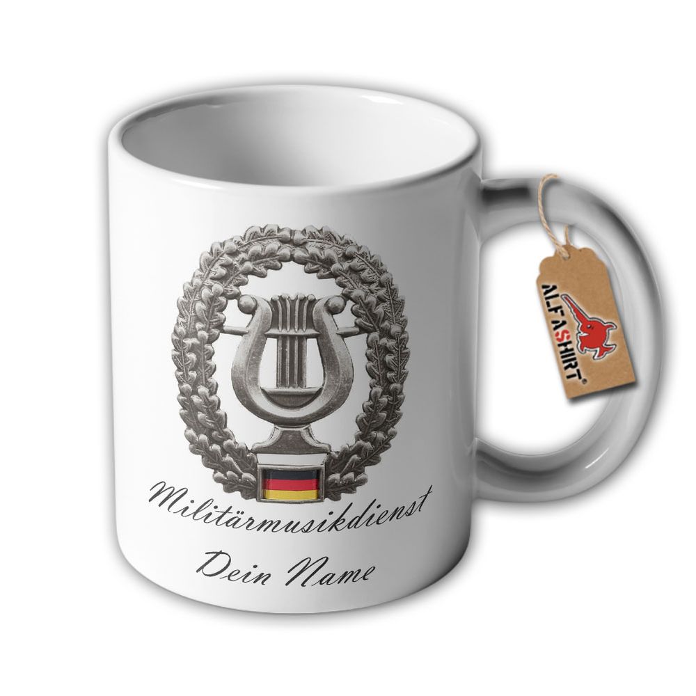 Military Music Service Mug Personalized Your Name Beret Badge # 34543