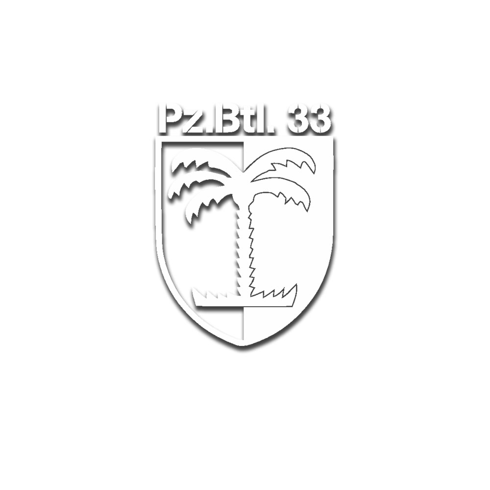 PzBtl 33 Aufkleber Panzerbataillon Abzeichen weiß 15 x 20 cm # A5166