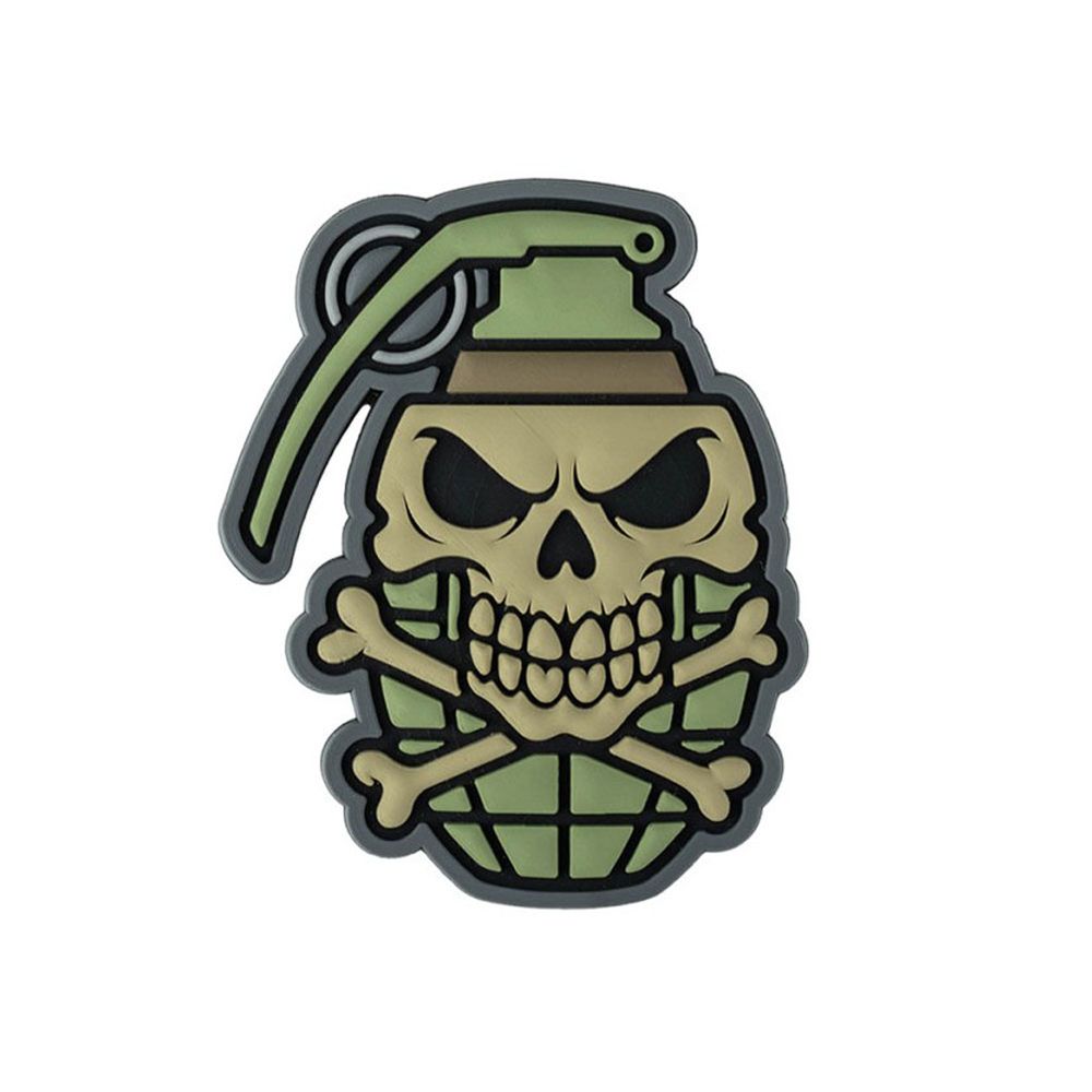 3D Rubber Patch PVC Schädel Skull and Bones Knochen Airsoft#47807