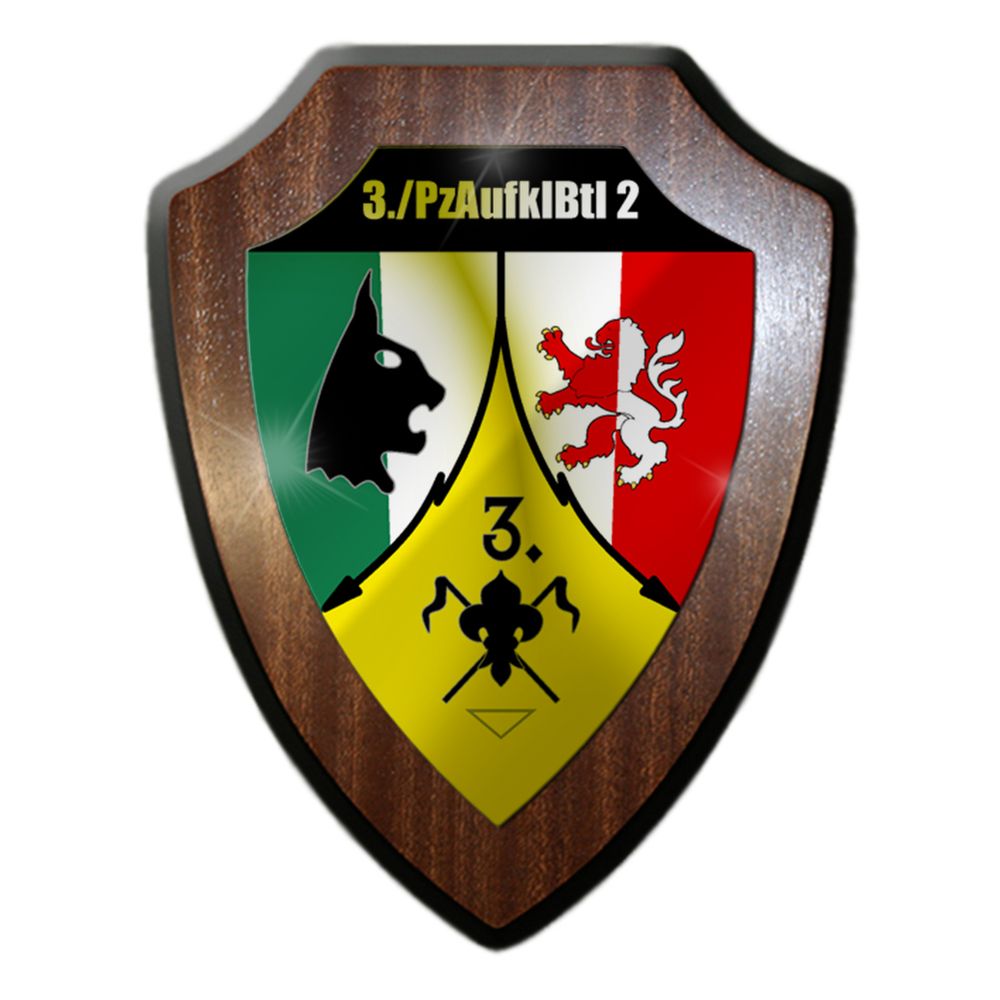 Coat of arms shield 3 PzAufklBtl 2 wall decoration aluminum shield coat of arms company # 33563