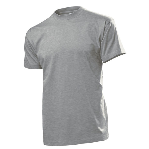 T-Shirt Grau Heather Hemd Rundhals 100% Baumwolle 185 g-m² - T Shirt #12828