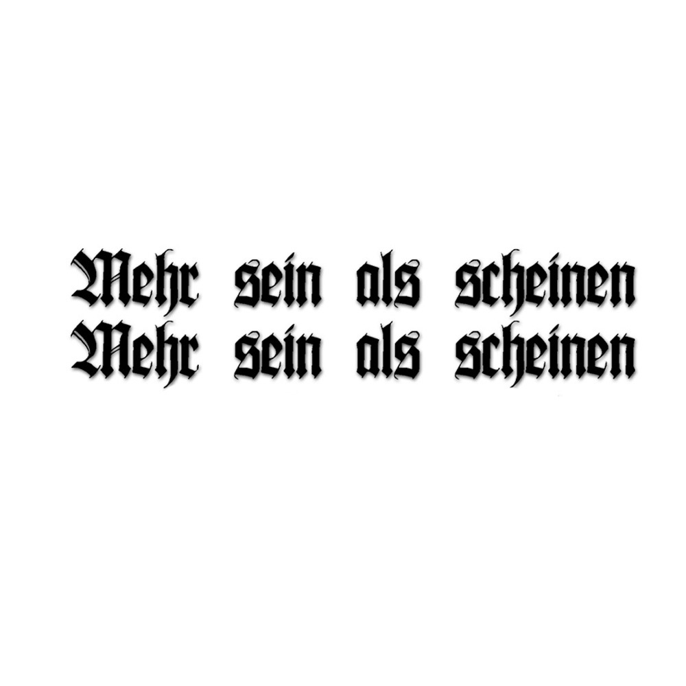 Set Mehr sein als scheinen-Aufkleber Spruch Preußen Militär 2x 64x8cm#A5298