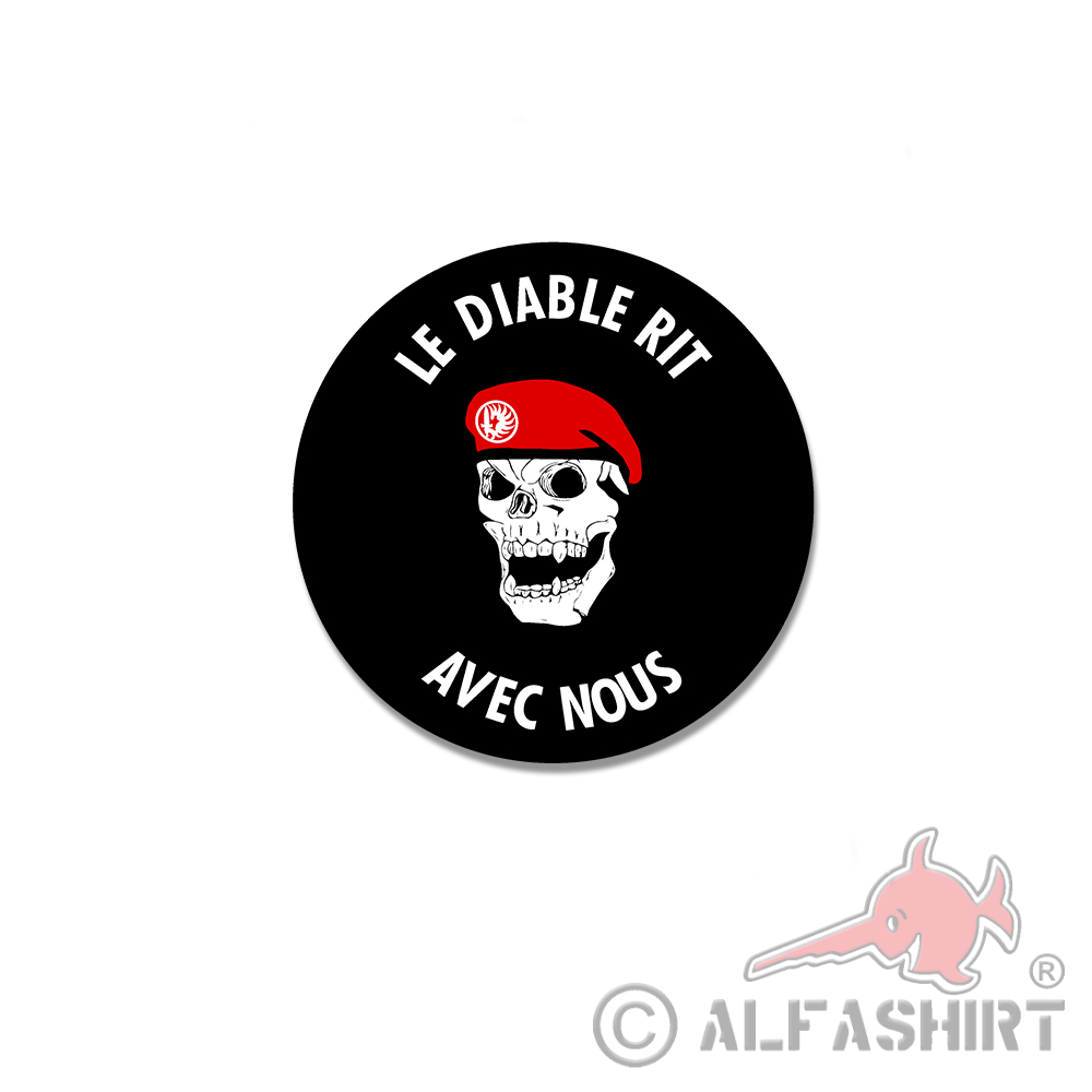 Sticker Le Diable Rit Avec Nous Foreign Legion Skull Legion 7cm # A4766