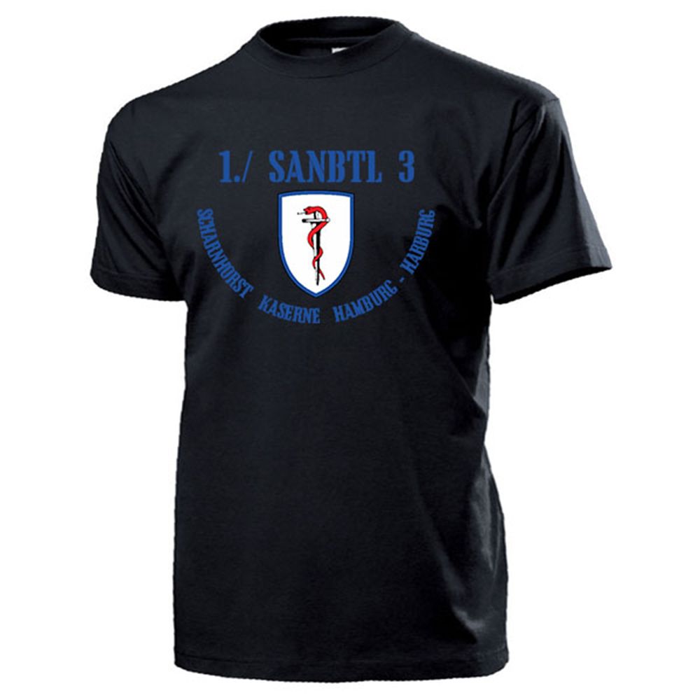 1 SanBtl 3 Scharnhorst Kaserne Hamburg Harburg Sanität Bataillon T Shirt #13159