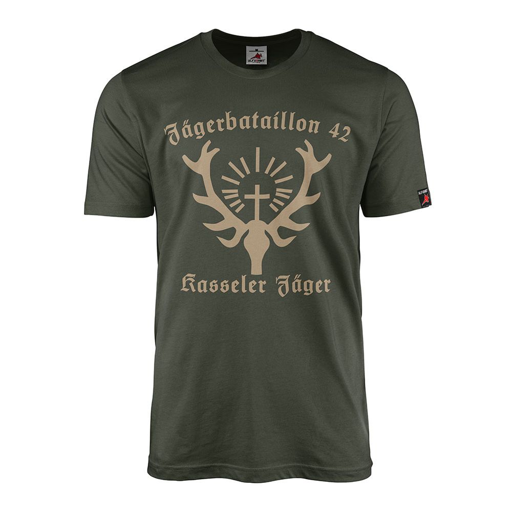 JgBtl 42 Jägerbataillon Bundeswehr Wappen Abzeichen Kasseler Jäger T-Shirt#44967