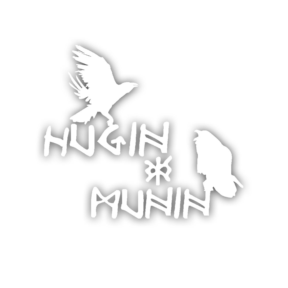 Hugin und Munin Aufkleber Sticker nordische Mythologie Raben 15x13#A4873