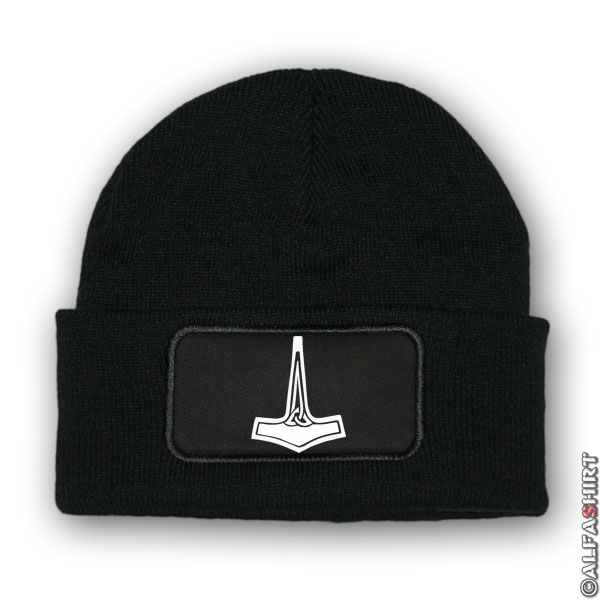 Mütze / Beenie - Thors Hammer Wikinger Rune Mjölnir Odin Donner Gott - #7023