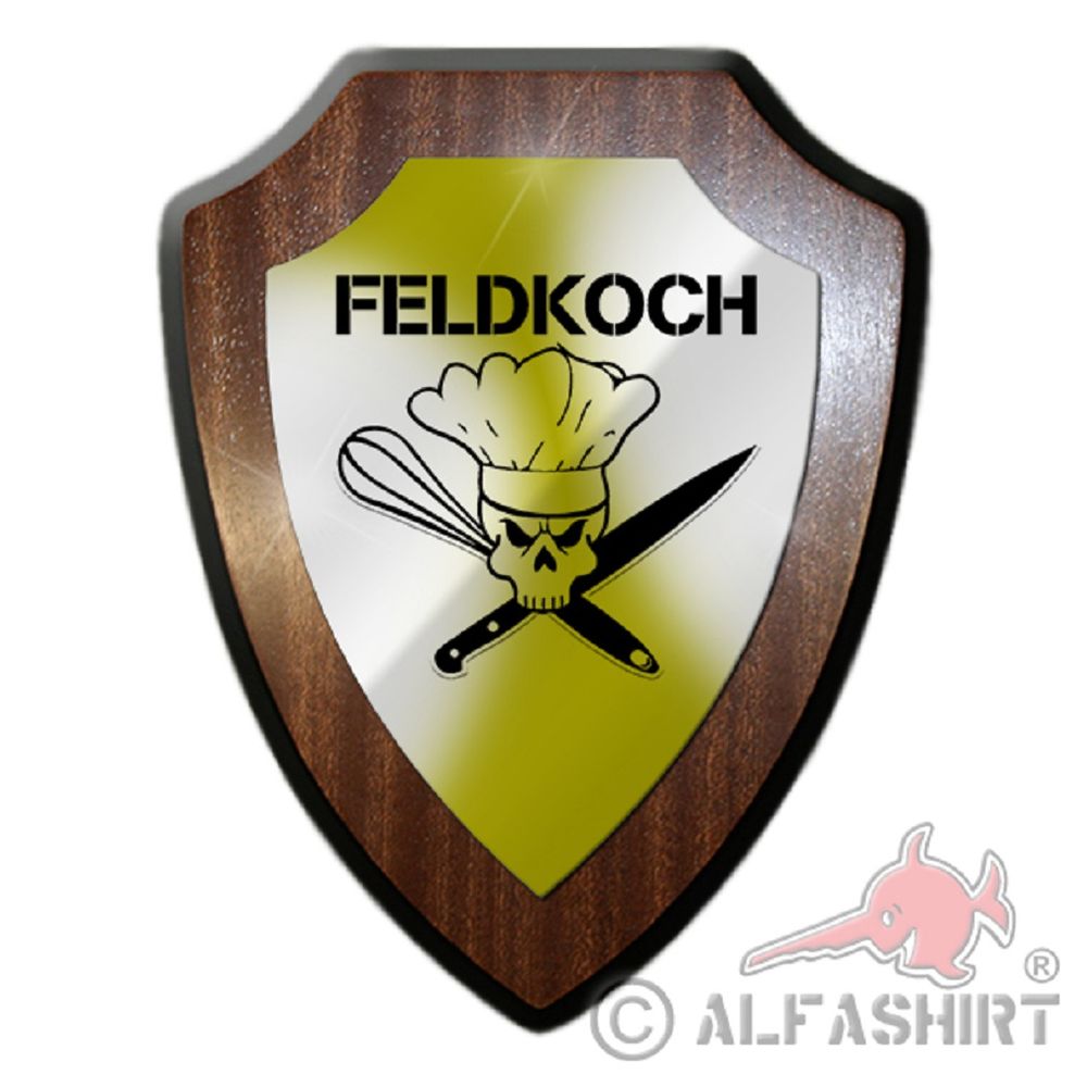 Feldkoch Totenschädel Kochen Chef Essen Grillen Männer BW Wappenschild #19778
