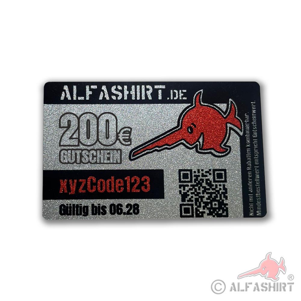 Geschenk Gutscheine verschiedene Beträge auswählbar Gutschein Alu-Karte#43445