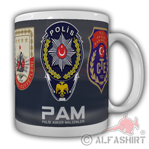 Tasse Türkische Polizei Polis PAM Türk Kara Kuvvetleri Adalet Bakanlici #24295