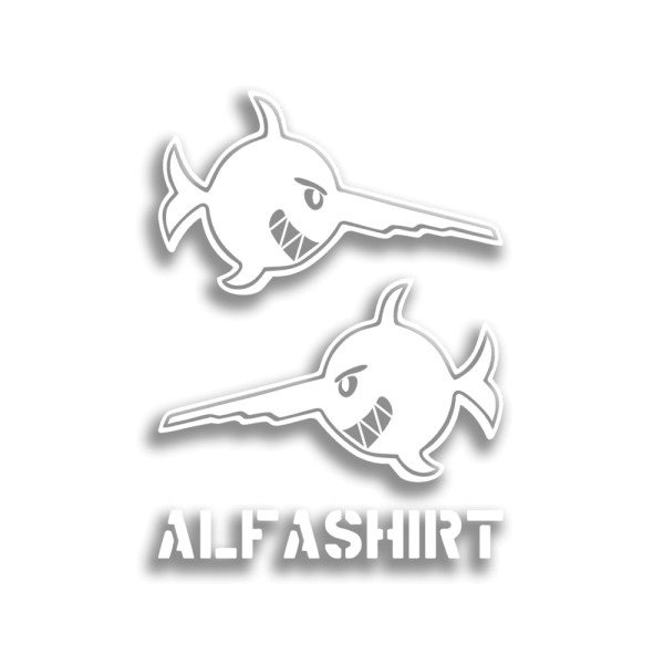 Aufkleber BÖSER Alfashirt Sägefisch Schwertfisch U96 Wappen 2x 10x6cm #A4677
