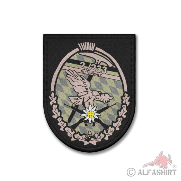 Patch 2 GebJgBtl 233 coat of arms Mittenwald mountain troops Bavaria Bundeswehr # 40367