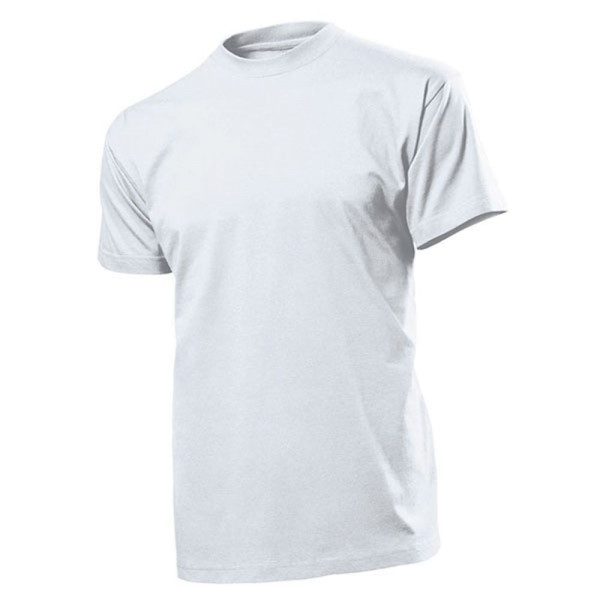 T-Shirt weiß Herren Rundhals 100% Ringspinn-Baumwolle Jersey 185 g-m² #12824