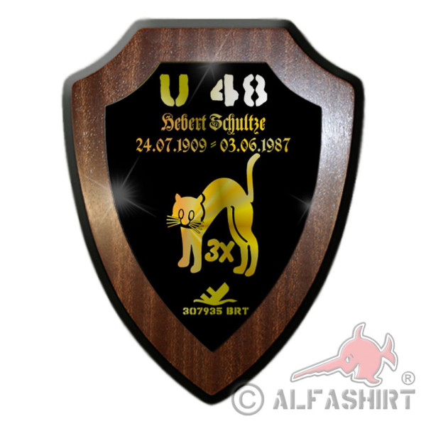 Wappenschild U48 Hebert Schultze U-Boot Kommandant Hufeisen Wappen #37075