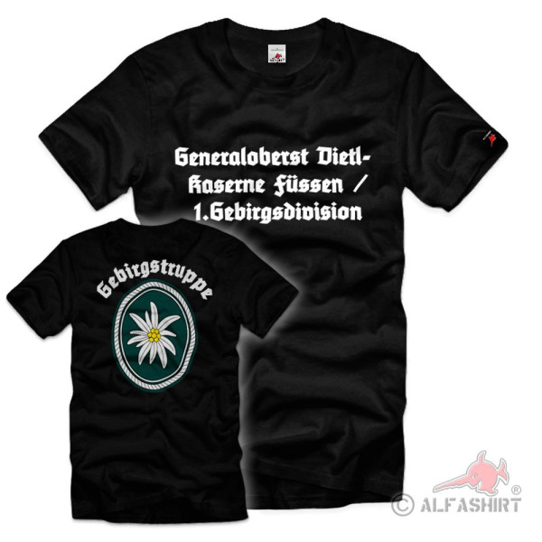 Gebirgstruppe Bundeswehr 1 Gebirgsjäger Division GebDiv BW Füssen T-Shirt#40015