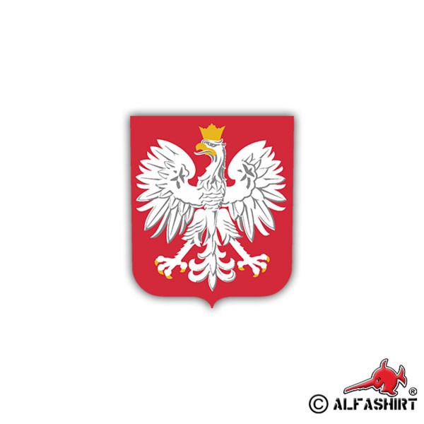 Aufkleber/Sticker Wappen Polen Adler Polska Godlo Rzeczypospolitej 7x6cm A1119