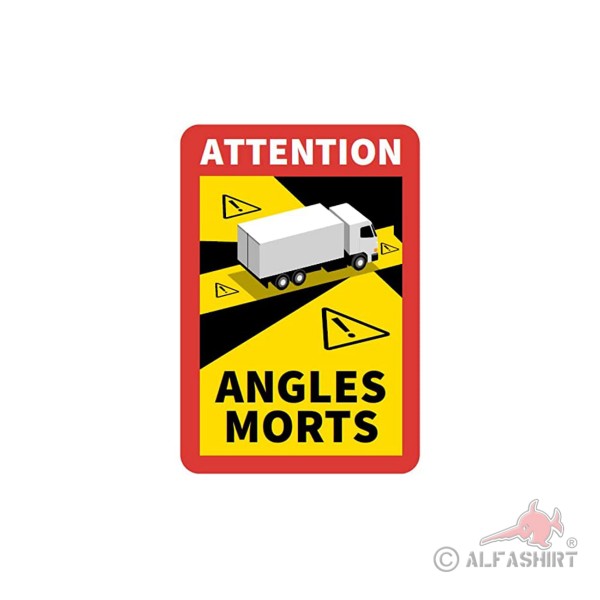 Attention Angles Morts sticker truck safety area attention 25x18cm # A5726