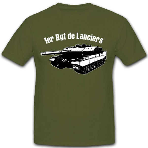 1er Rgt de Lancier Tank Le Leopard 2A5 France Poland - T Shirt # 11183