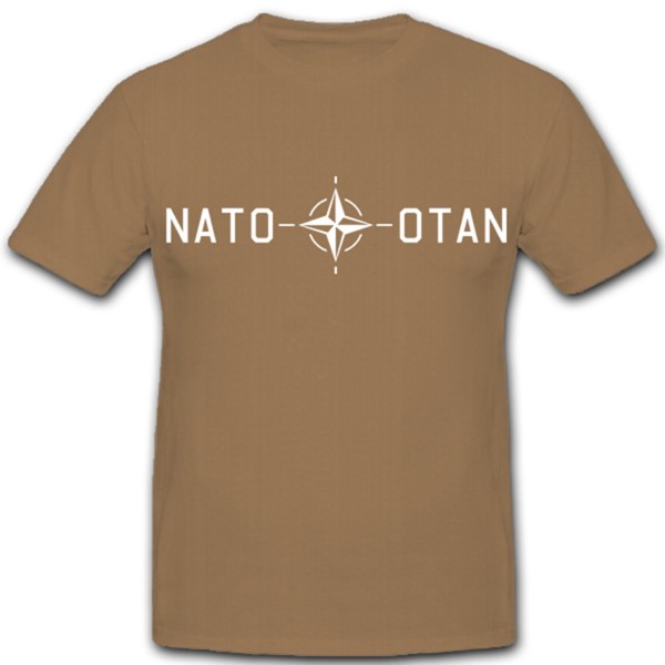 Nato Otan Wappen Logo Zeichen Emblem Nato-Bund - T Shirt Herren khaki #1561