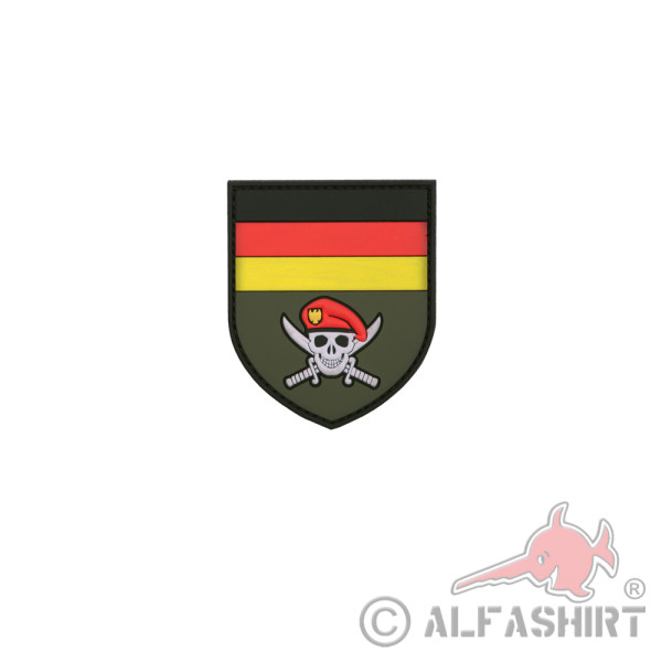 3D Rubber Deutscher Commado Soldat Patch Flagge Einheit Alfashirt 6x8 cm#26916