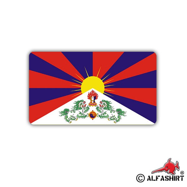 Sticker Tibet Flag Flag Himalayan Buddhism Dalai Lama 7x4cm A1733