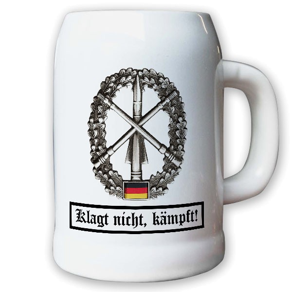 Krug / Bierkrug 0,5l - Barettabezeichen Flugabwehr Heer Patriot Raketen #10915