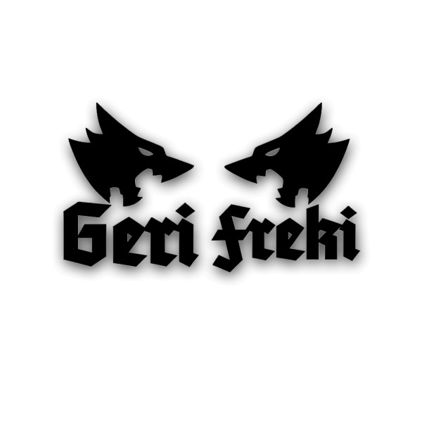 Geri and Freki Odin Wolves Sticker Viking God Wolf each 10x9cm # A5564