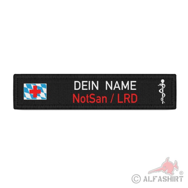 Name tag Your name NotSan LRD Bavaria Fire Brigade Rescue Service # 37382