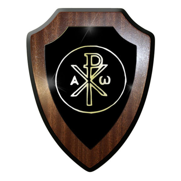 Heraldic shield / Wall shield / - Christ monogram Religion Christian # 12275