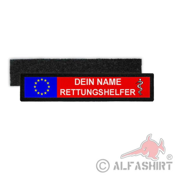 Patch Namensstreifen Europa Rettungshelfer personalisiert mit deinem Namen #35304
