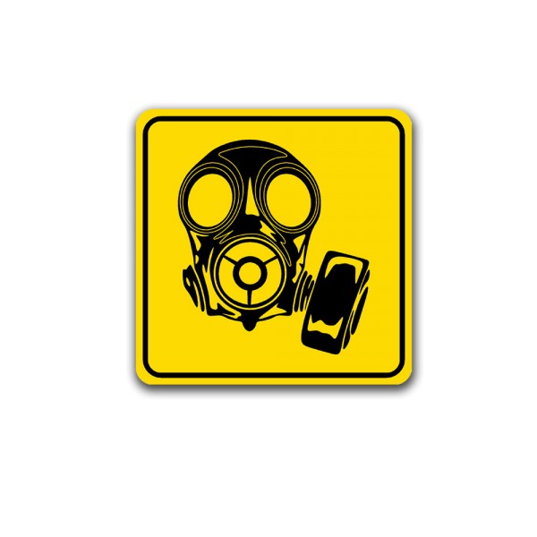 sticker respiratory protection gas mask sign information sign SOS 7x7cm A5092