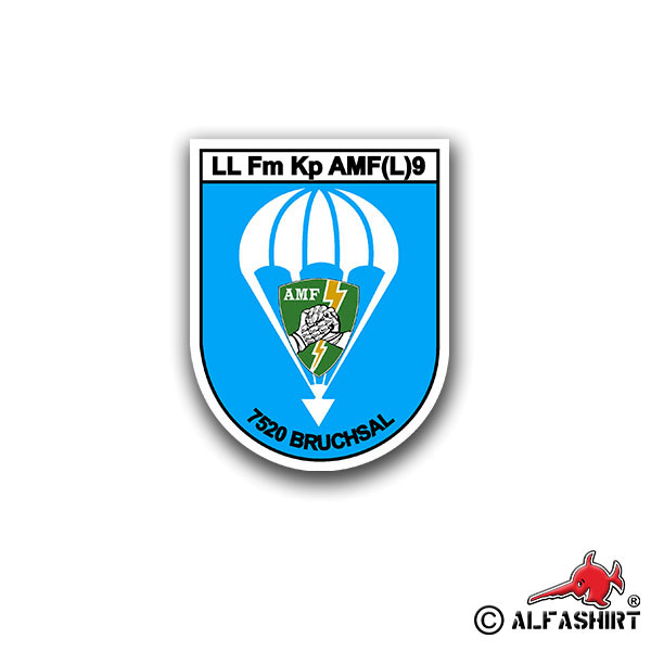 Aufkleber/Sticker LL FM Kp AMF (L) 9 Luftlandefernmeldekompanie 9 7x5cm A1585