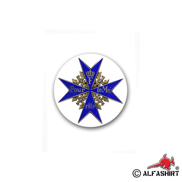 Aufkleber/Sticker Pour le Mérite Tapferkeitsauszeichnung Friedrich 7x7cm A1819