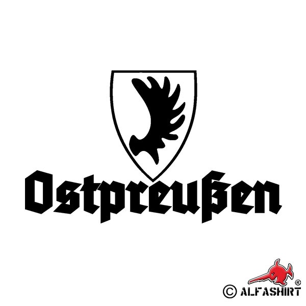Aufkleber/Sticker Ostpreußen Heimat Wappen Elch Elchschaufel Provinz 15x9cm A568