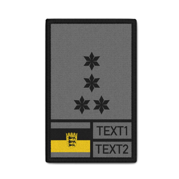 Rank Patch 9.8x6cm customizable Police Chief PHM BW Baden#43789