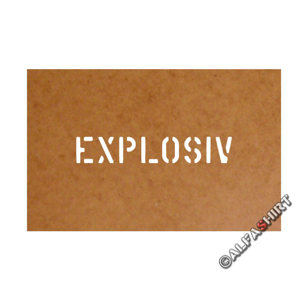Explosive stencil Bundeswehr oil carton painting template 2,5x15cm # 15141