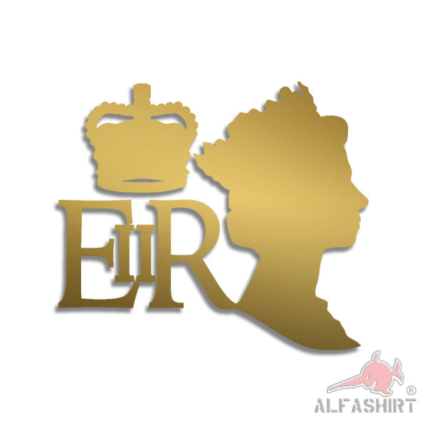 Sticker Queen Elizabeth II gold sticker Great Britain souvenir 15x12cm #A6031