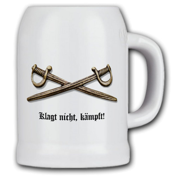 Krug / Bierkrug 0,5l - Barettabezeichen Heer Schwerter Metall Soldaten #11817