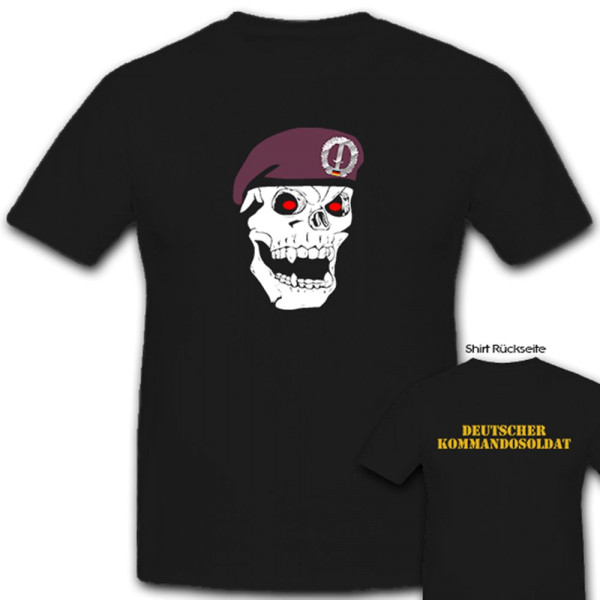 deutscher Kommandosoldat Soldat Skull Totenkopf Barett - T Shirt #5604