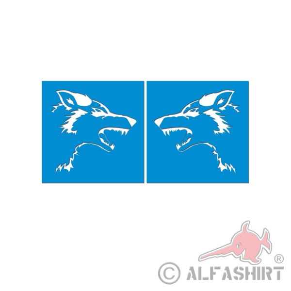 Painting template Wolf's head left right pack animal sticker 2x 25x25cm # A5675