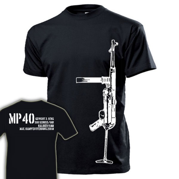 Mp40 with data submachine gun 40 Army Infantry Germany T-Shirt # 17654