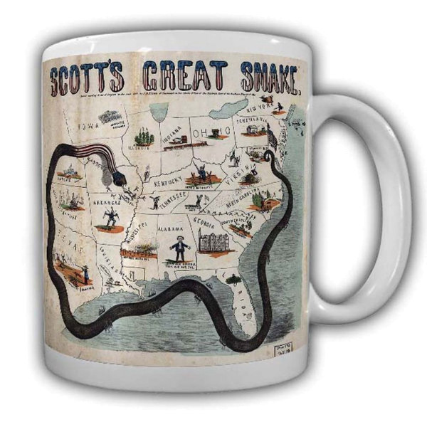 Scott´s Great Snake Tasse Landkarte Insel Schlange Schätze Welt Bürgerkireg#22611