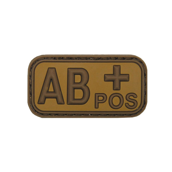 AB Pos Patch 3D Blutgruppe Plus Aufnäher Tropen Sand Erstehilfe 5x2,5cm #20481
